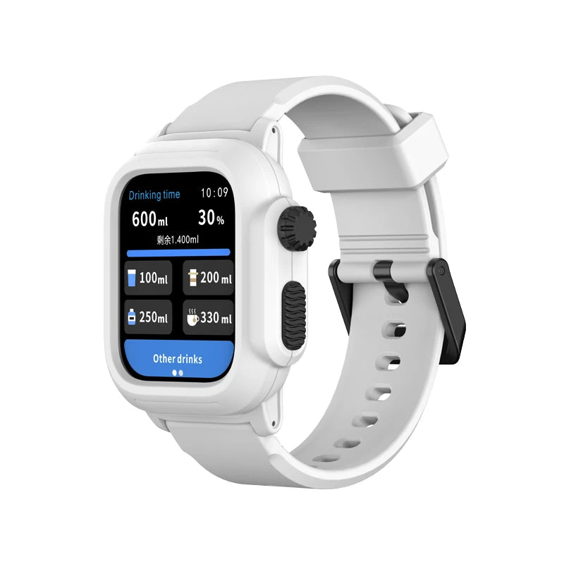 Waterproof Shell for Apple Watch 45mm 44mm 40mm 42mm Integrated Wristband Sport Bracelet for iWatch Series
