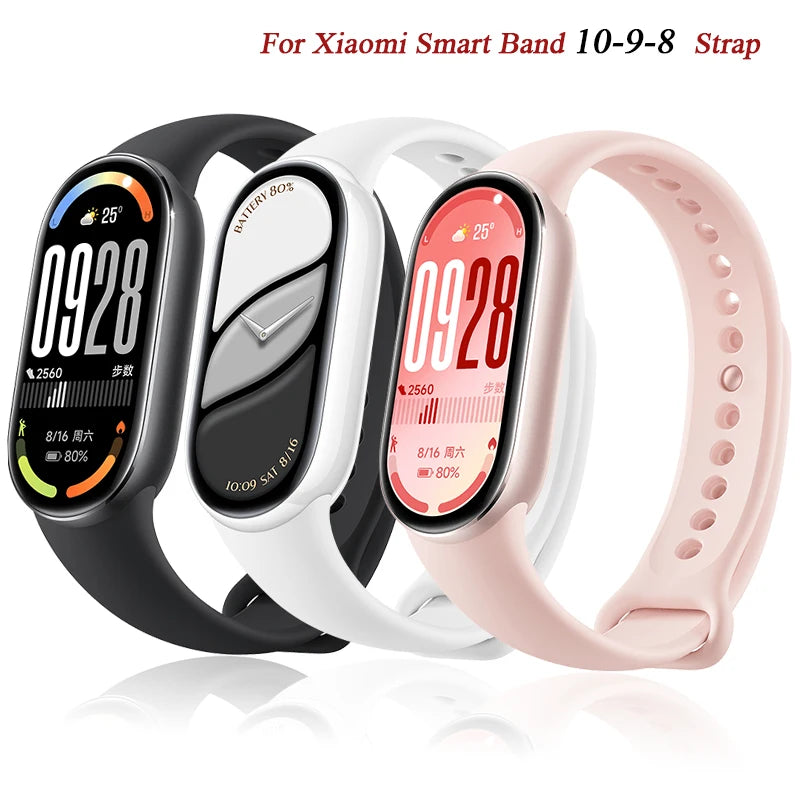 Silicone Strap for Xiaomi Mi Band 10 9 8 Strap NFC