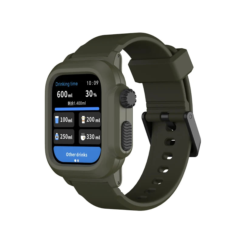 Waterproof Shell for Apple Watch 45mm 44mm 40mm 42mm Integrated Wristband Sport Bracelet for iWatch Series